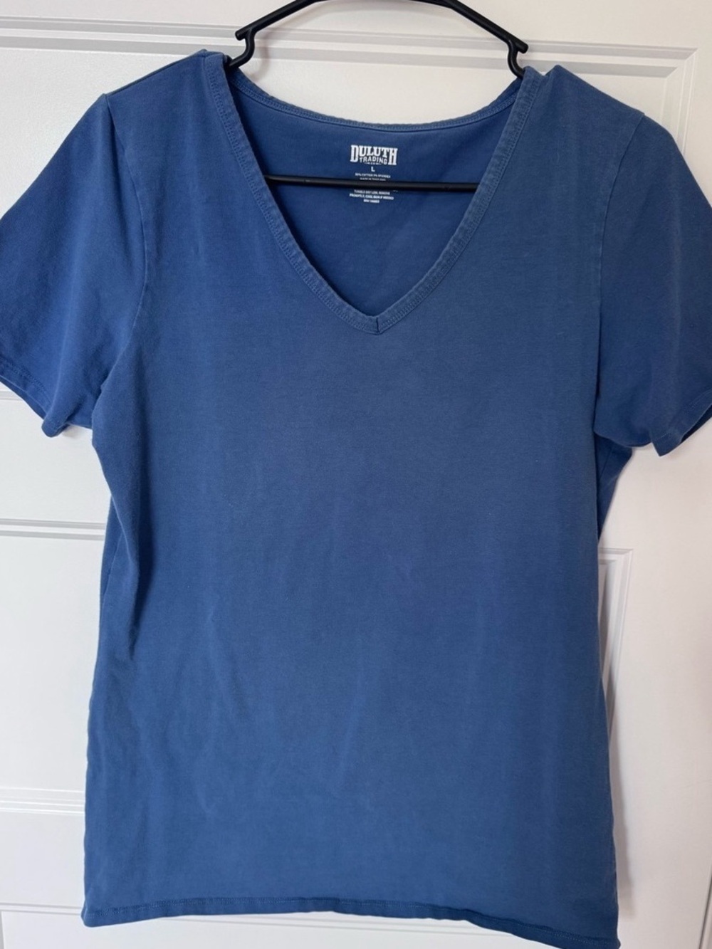 Duluth Trading Co Blue V-Neck Short Sleeve Tee